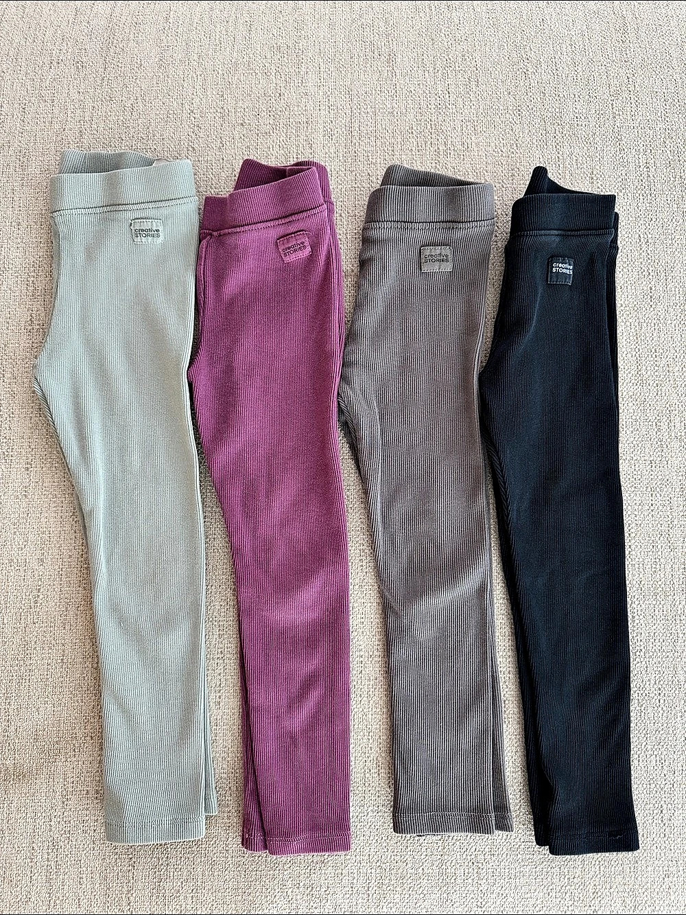 Zara Ribbed Leggings with Label Creative Stories Girls' 4-Pack Size 5